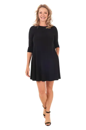 Solid Stretch Long Sleeve Dress Fit For All Solid Stretch Long Sleeve Dress Event Mood