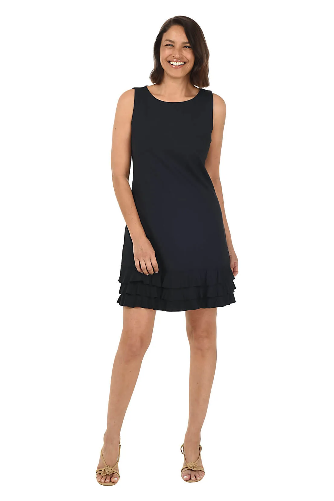 Solid UPF50  Ruffle Dress Petite Chic