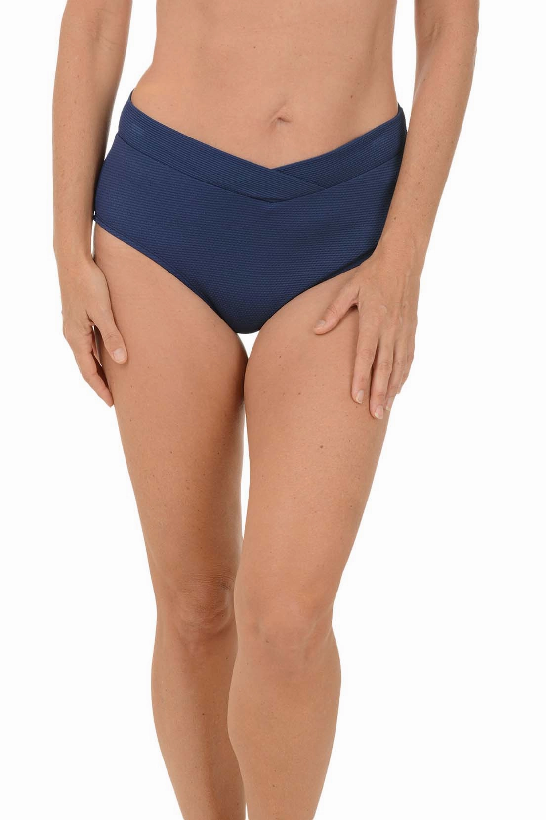 Solid Pique Crossover Swim Brief Casual Button-Down
