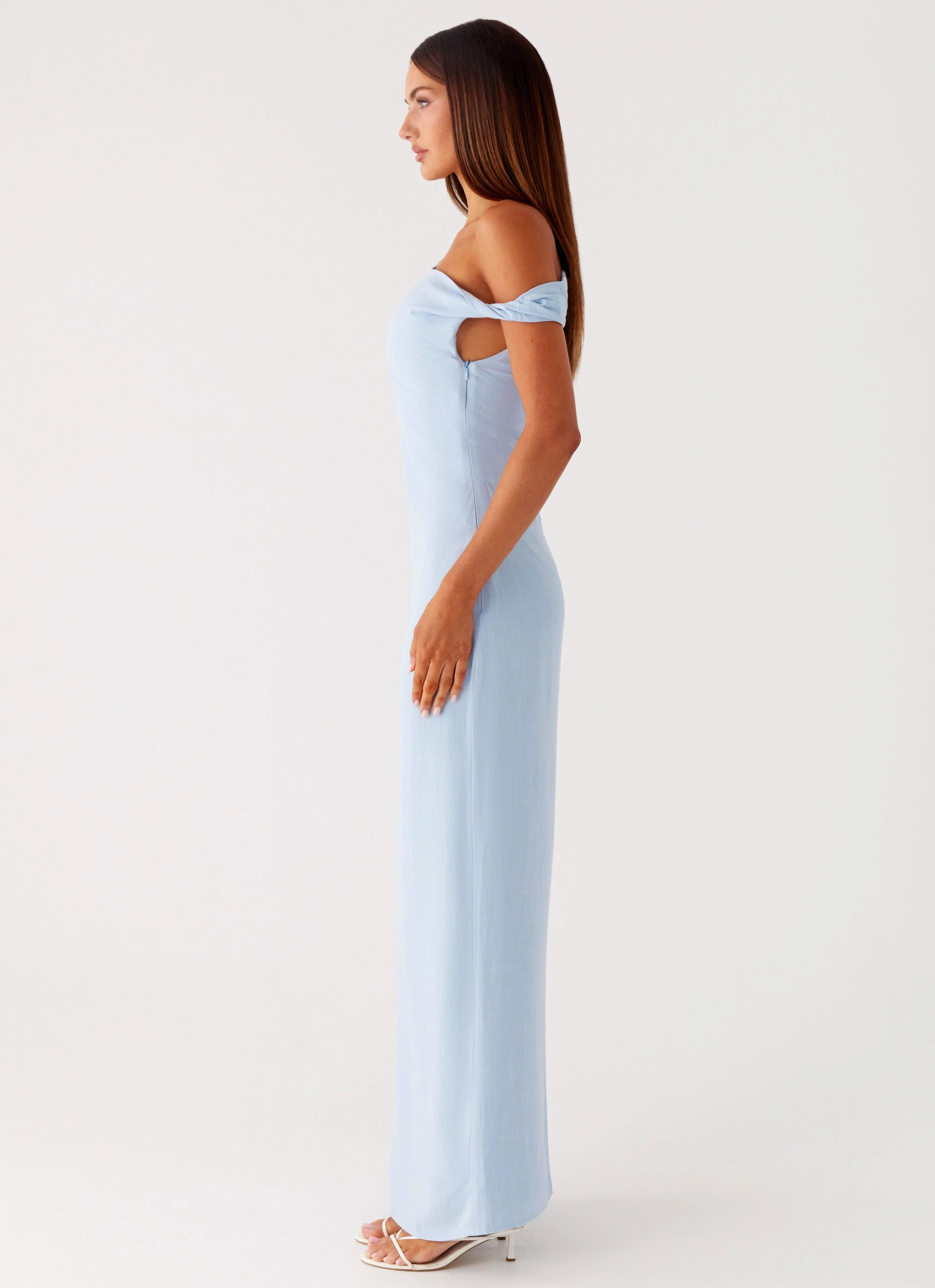 Mckenna Maxi Dress - Blue Flattering Waist Design Adjustable Straps