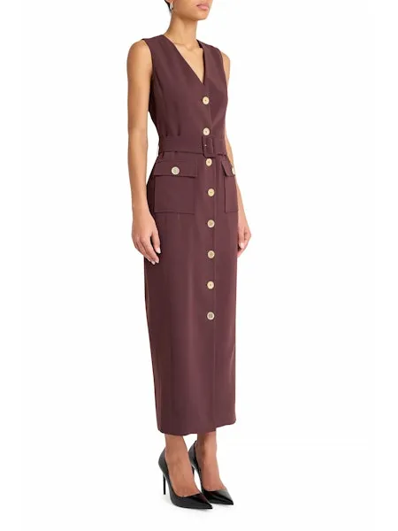 Chilly Day Wear Cool Motion Sonata Dress in Cocoa