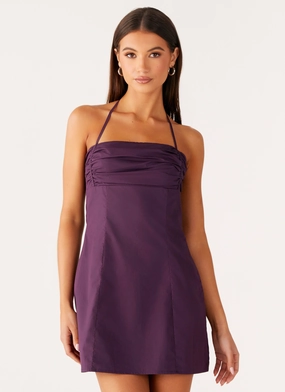 Sonique Mini Dress - Plum Contemporary Fit Sonique Mini Dress - Plum Sheer Layer Jewel Tones