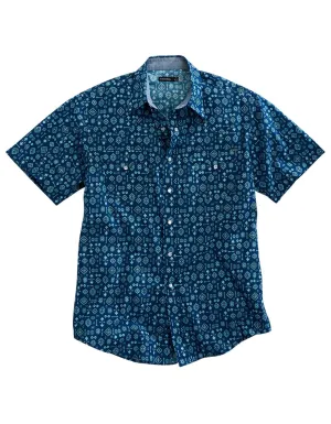 Spandex stretch Tin Haul Mens 1954 Indigo Aztec Blue 100% Cotton S/S Shirt Tin Haul Mens 1954 Indigo Aztec Blue 100% Cotton S/S Shirt Youthful Appeal Flexible Shoulder Panels