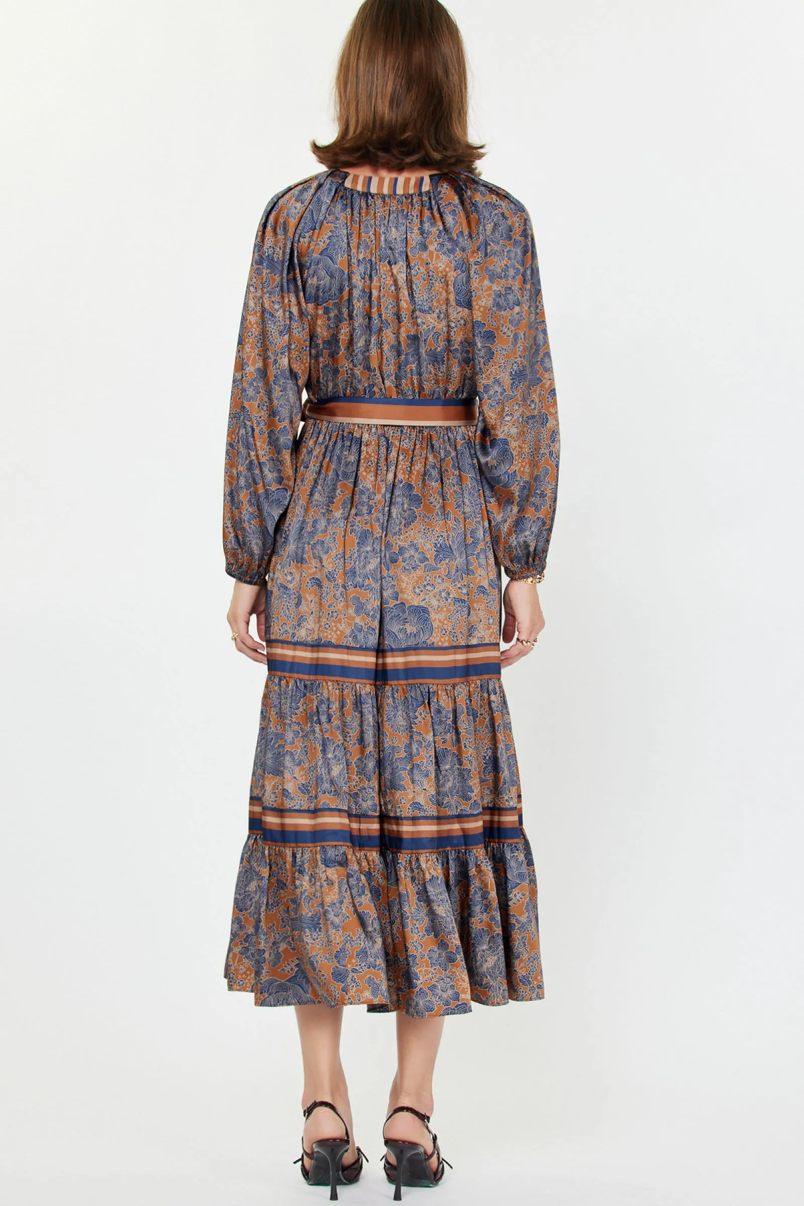 Calm Flow Work Flex SPLIT NECK PRINT DRESS