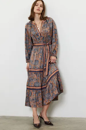 SPLIT NECK PRINT DRESS Soft and Flexible SPLIT NECK PRINT DRESS Gender Fluid