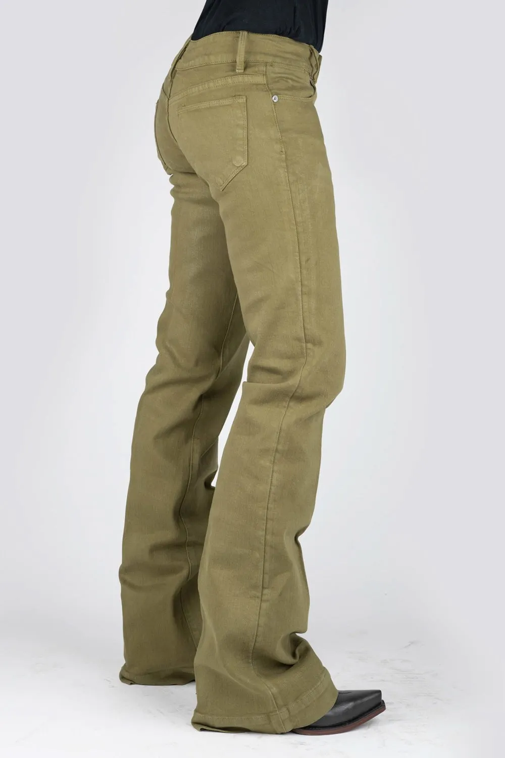 Perfect For Daily Stetson Womens 214 Trouser Fit Olive Cotton Blend Jeans