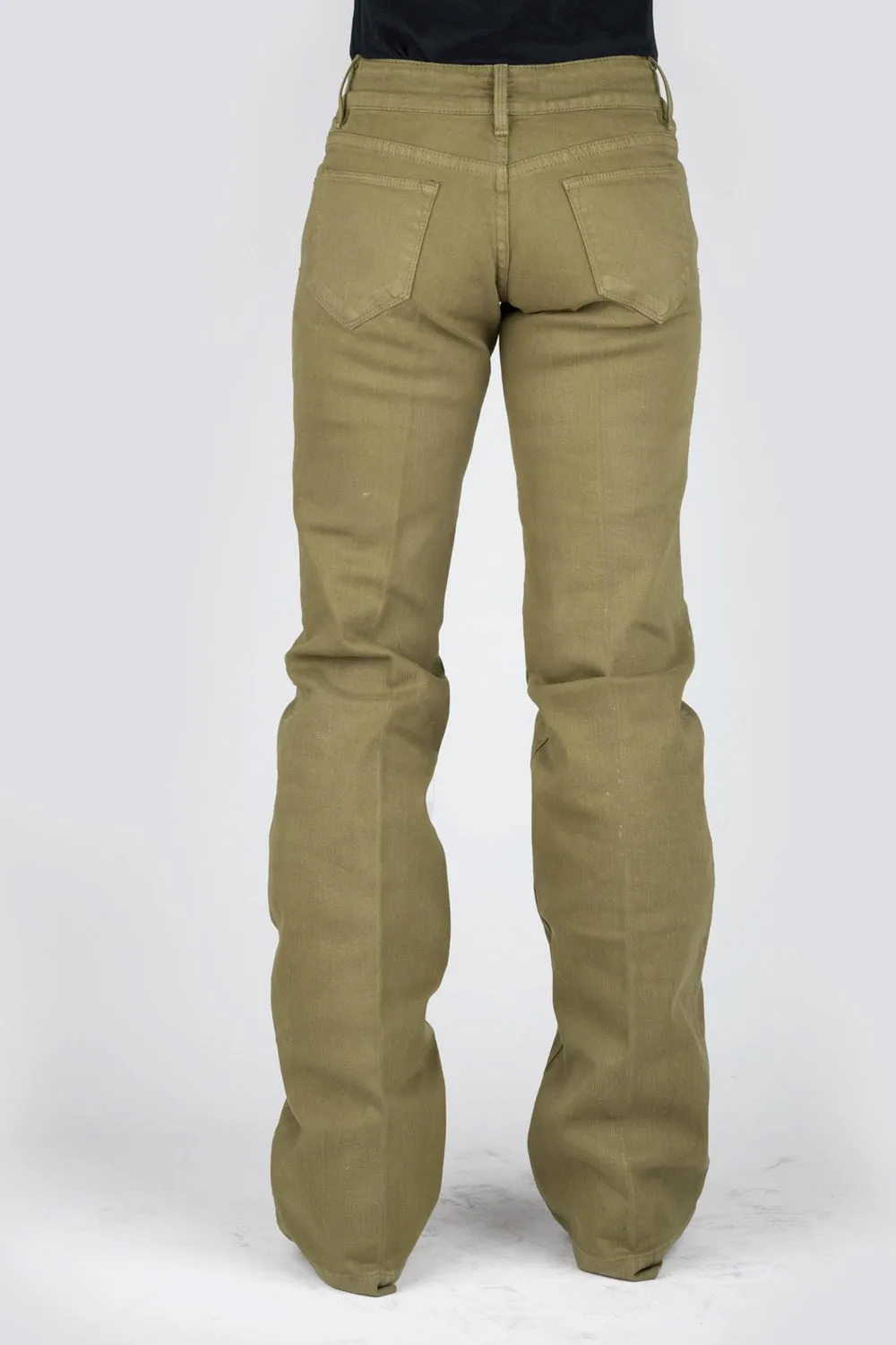 Stetson Womens 214 Trouser Fit Olive Cotton Blend Jeans Essential Wear