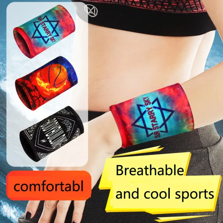 Sports Fitness Elastic Wristbands Absorbing Sweat Playing Ball Riding Wiping Sweat Cold Wristbands, Specification: M(Fireless Bird)