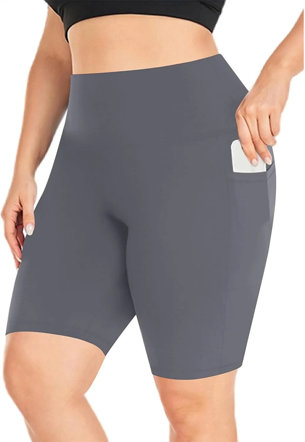 Sports Shorts for Women Plus Size Stretch Yoga with Pockets Fitness Activewear Slim Fit Workout Skinny Pants 2025