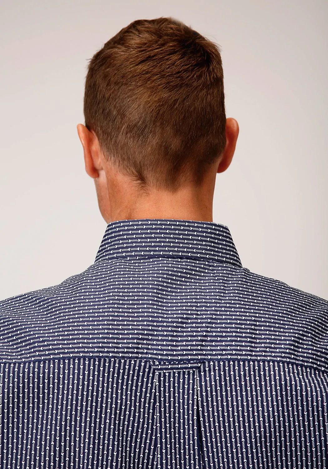 Perfect Layering Roper Mens Blue Cotton Blend Arrow Rope BD S/S 1 Pkt Shirt