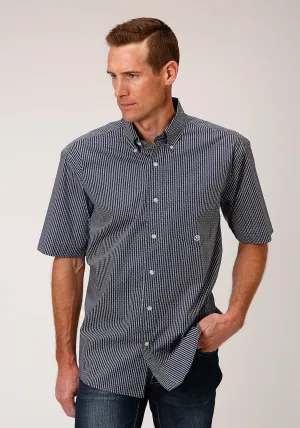 Sporty Appeal Roper Mens Blue Cotton Blend Arrow Rope BD S/S 1 Pkt Shirt Roper Mens Blue Cotton Blend Arrow Rope BD S/S 1 Pkt Shirt networking event Unstructured Shoulder