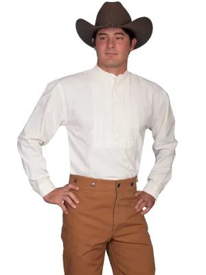 Sporty Feel Scully RangeWear Mens Ivory 100% Cotton Pleated Insert L/S Western Shirt Scully RangeWear Mens Ivory 100% Cotton Pleated Insert L/S Western Shirt Trendsetting Design Graphic Art