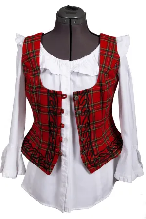 Sporty Style Scully Womens Red 100% Wool Tartan Plaid Vest Quick Wash Work Ready Soft Scully Womens Red 100% Wool Tartan Plaid Vest