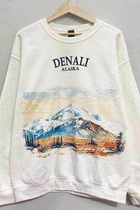 Sporty Flex Denali Mountains Sweatshirt S-XL Breathable Wear Fit Denali Mountains Sweatshirt S-XL
