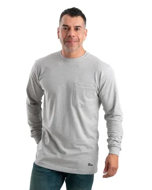 spring fresh Berne Apparel Mens Heavyweight Pocket Tee Grey Cotton Blend L/S T-Shirt Berne Apparel Mens Heavyweight Pocket Tee Grey Cotton Blend L/S T-Shirt Durable Material All-Weather Wear