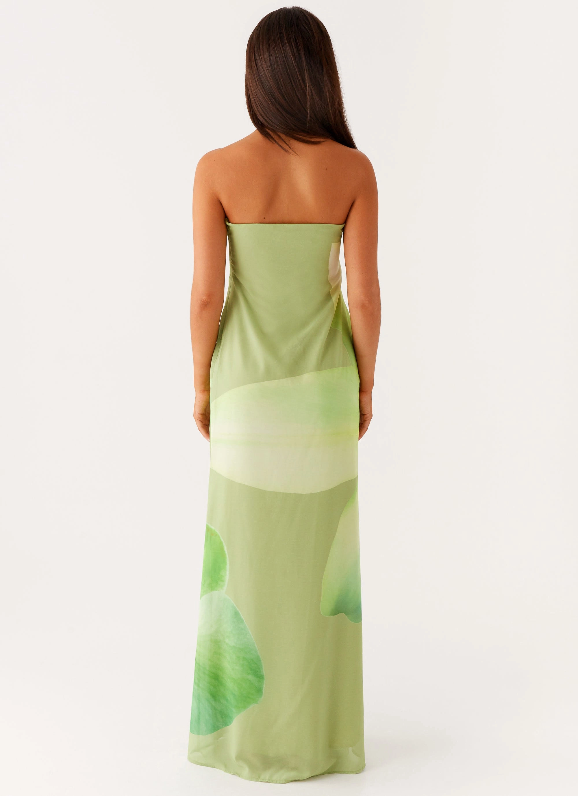 Pleated-Texture Luxurious Texture Darcy Maxi Dress - Green Floral