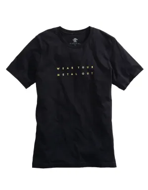 Stain Release Fabric Tin Haul Mens Black 100% Cotton Wear Your Metal Out S/S T-Shirt Tin Haul Mens Black 100% Cotton Wear Your Metal Out S/S T-Shirt Formal Elegance Athletic Cut