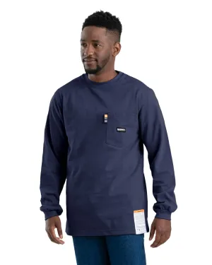 stain resistant coating Berne Mens Flame Resistant Crew Neck Pocket Navy 100% Cotton L/S T-Shirt Berne Mens Flame Resistant Crew Neck Pocket Navy 100% Cotton L/S T-Shirt Lightweight Layers