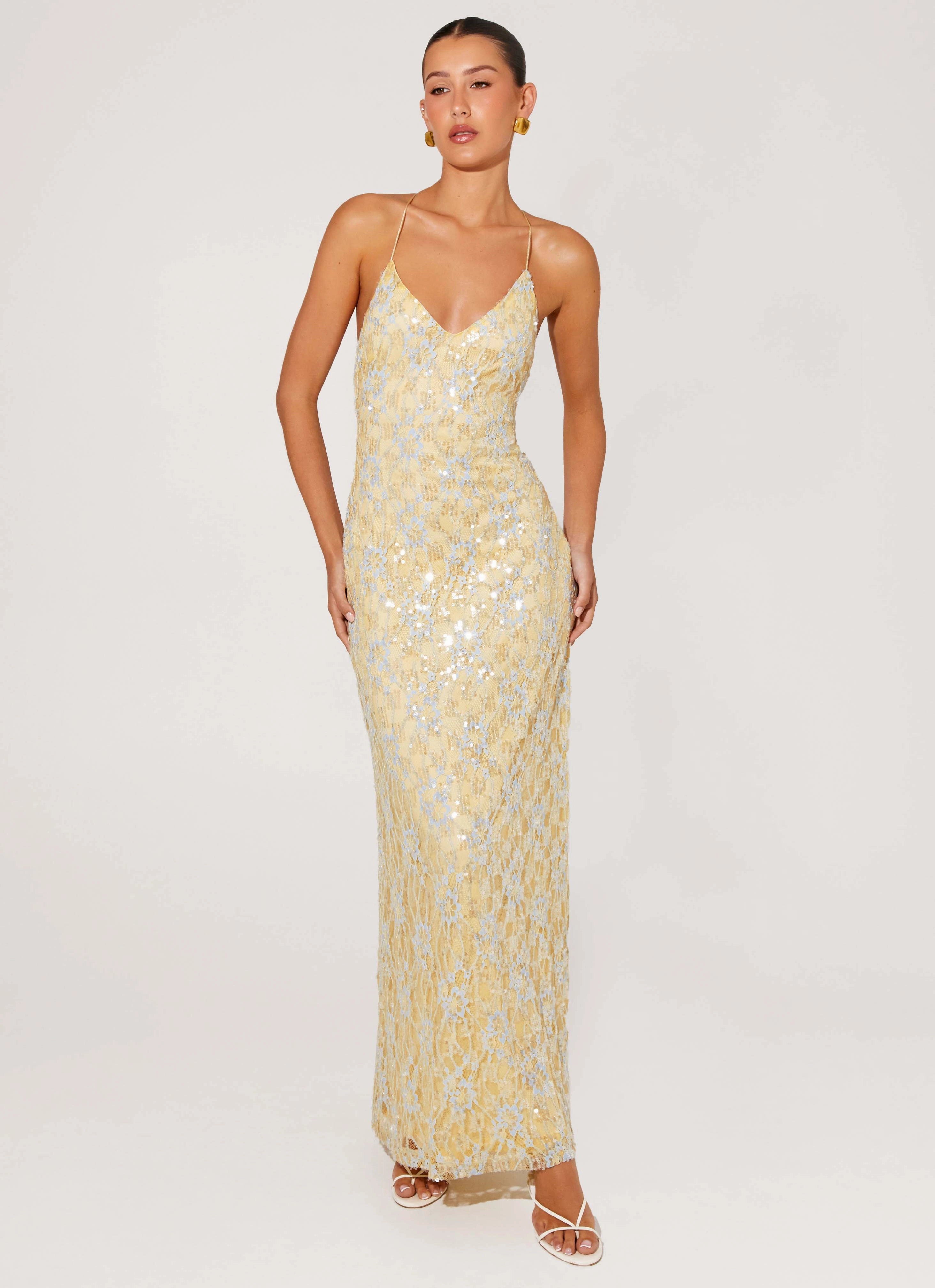 Truly Mine Maxi Dress - Yellow Pretty Glow Unlined Look