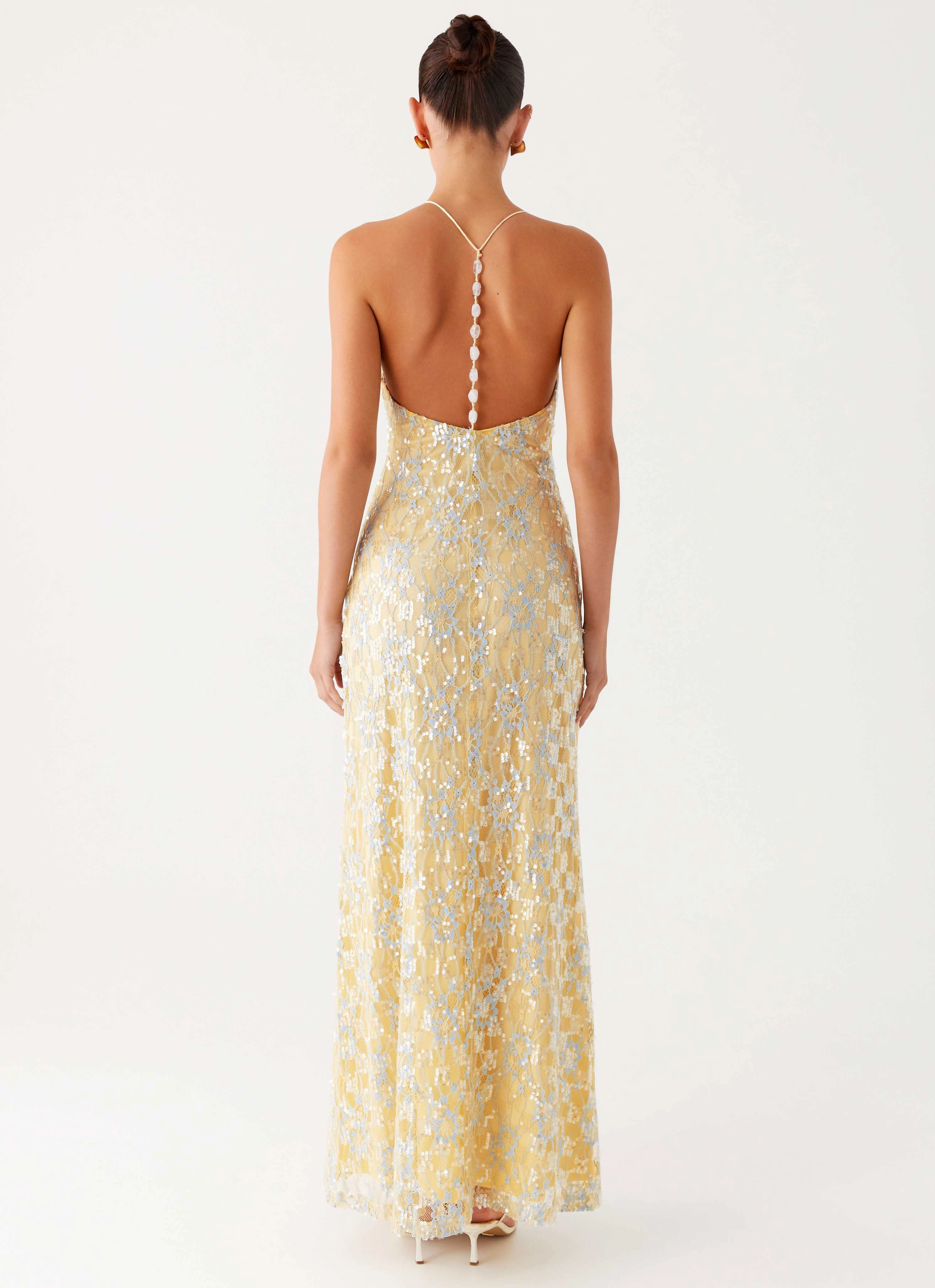 Cocktail Ready Stylish Pick Truly Mine Maxi Dress - Yellow
