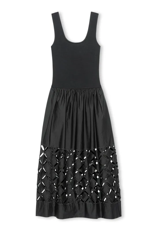 Nadya Dress in Black Minimalist Waistband