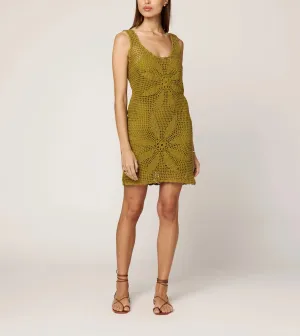 Statement Dress Noelani Crochet Mini Dress | Moss Noelani Crochet Mini Dress | Moss Floor-Length Flattering Waist Fit