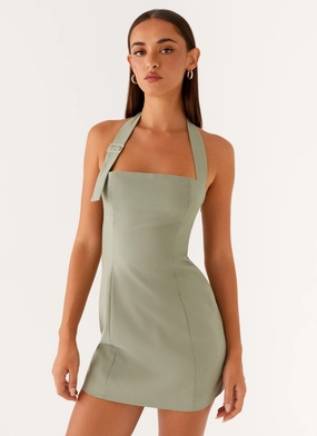 Statement Dress Bianca Halter Dress - Sage Bianca Halter Dress - Sage Soft Finish