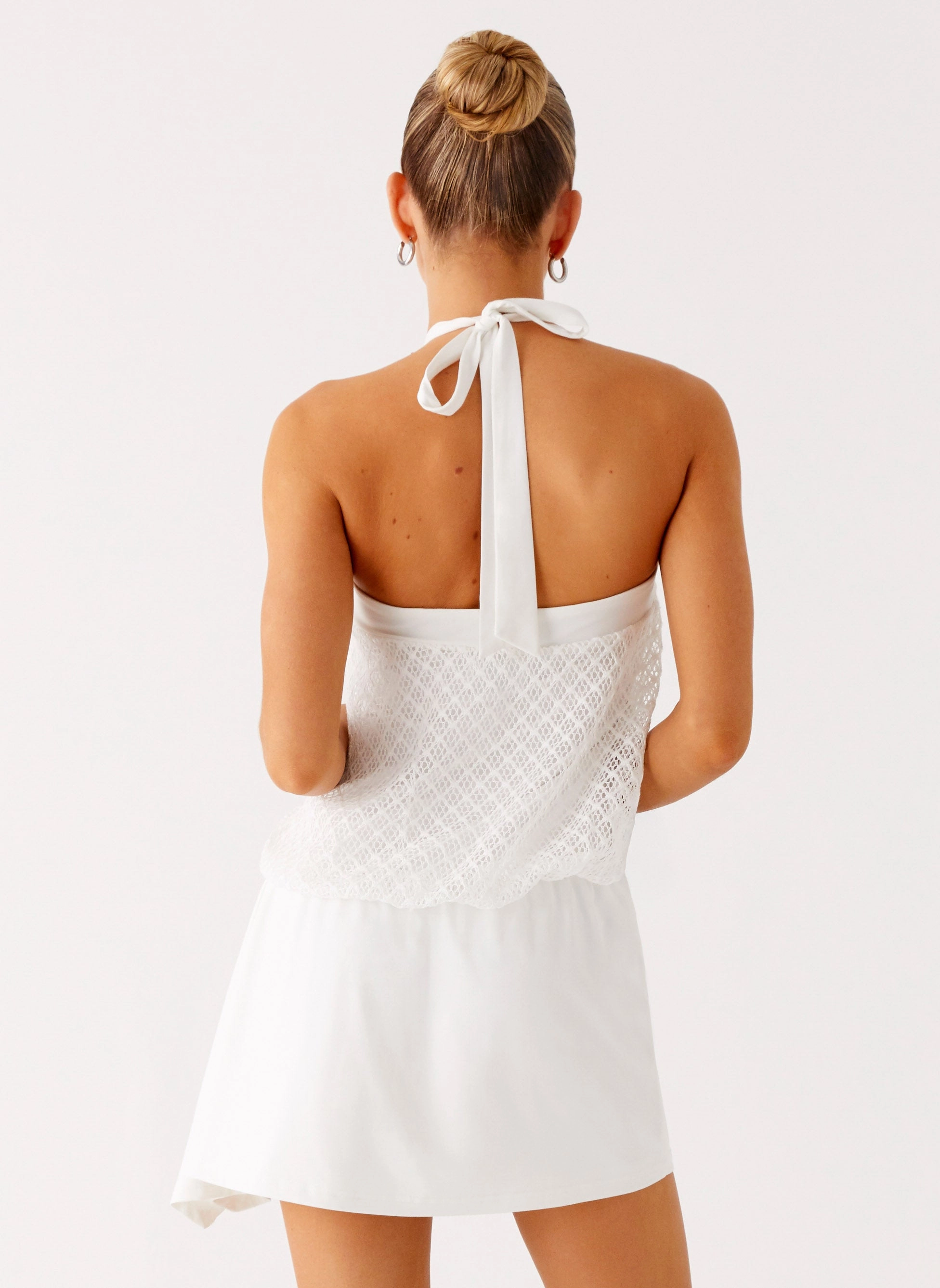 Switch Up Halter Mini Dress - Ivory Go To Wear