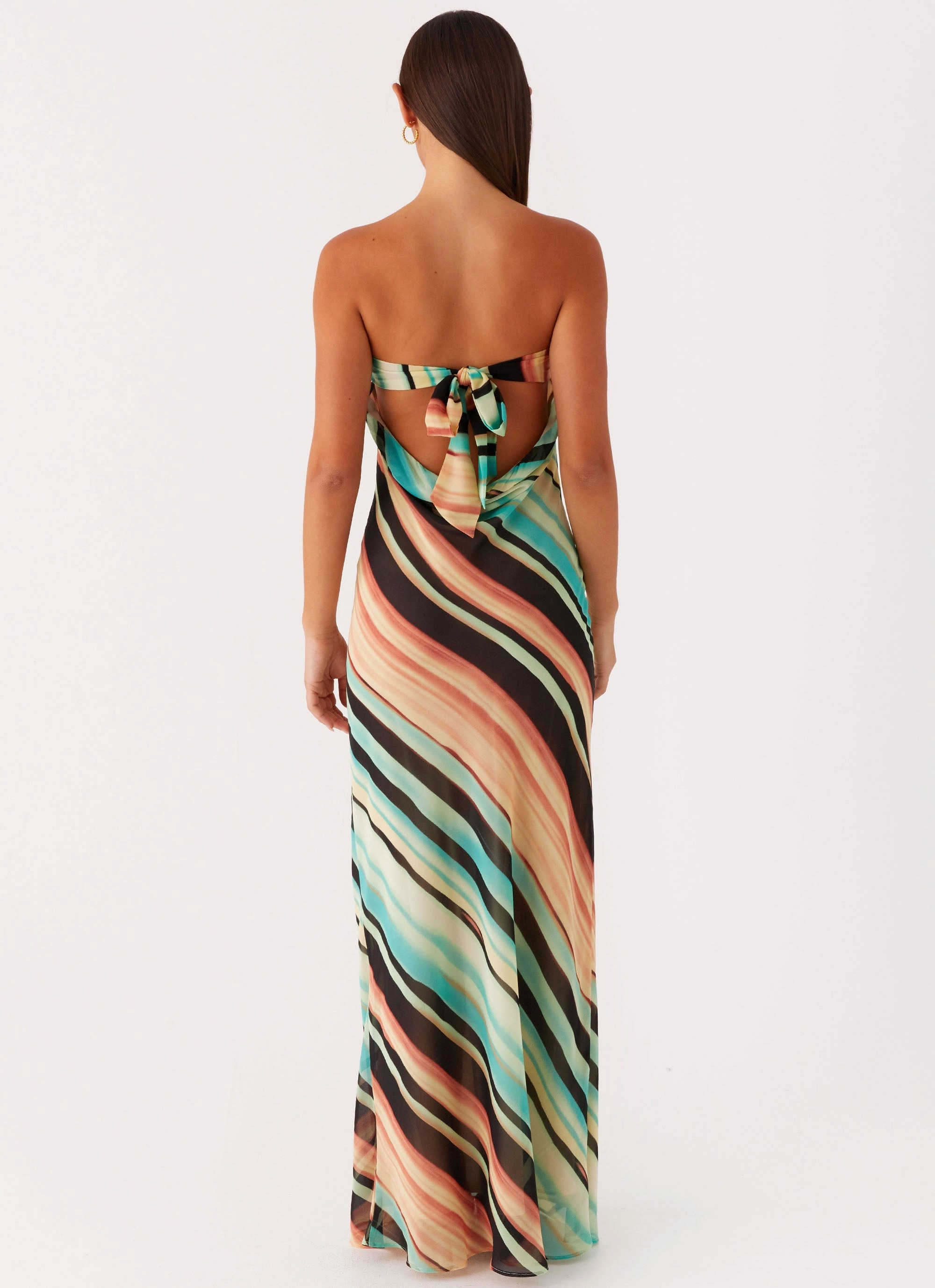 Soft Texture Functional-Design Como Maxi Dress - Stripe