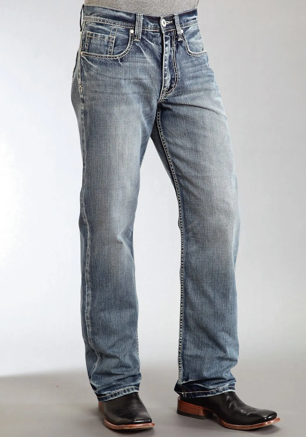 Day Ready Clean Aesthetic Stetson Mens 1312 Fit Wrong Side Blue 100% Cotton Jeans