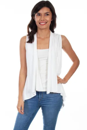 Steady Pick Scully Womens Ivory Rayon Lace Knit Vest Straight Cut Scully Womens Ivory Rayon Lace Knit Vest