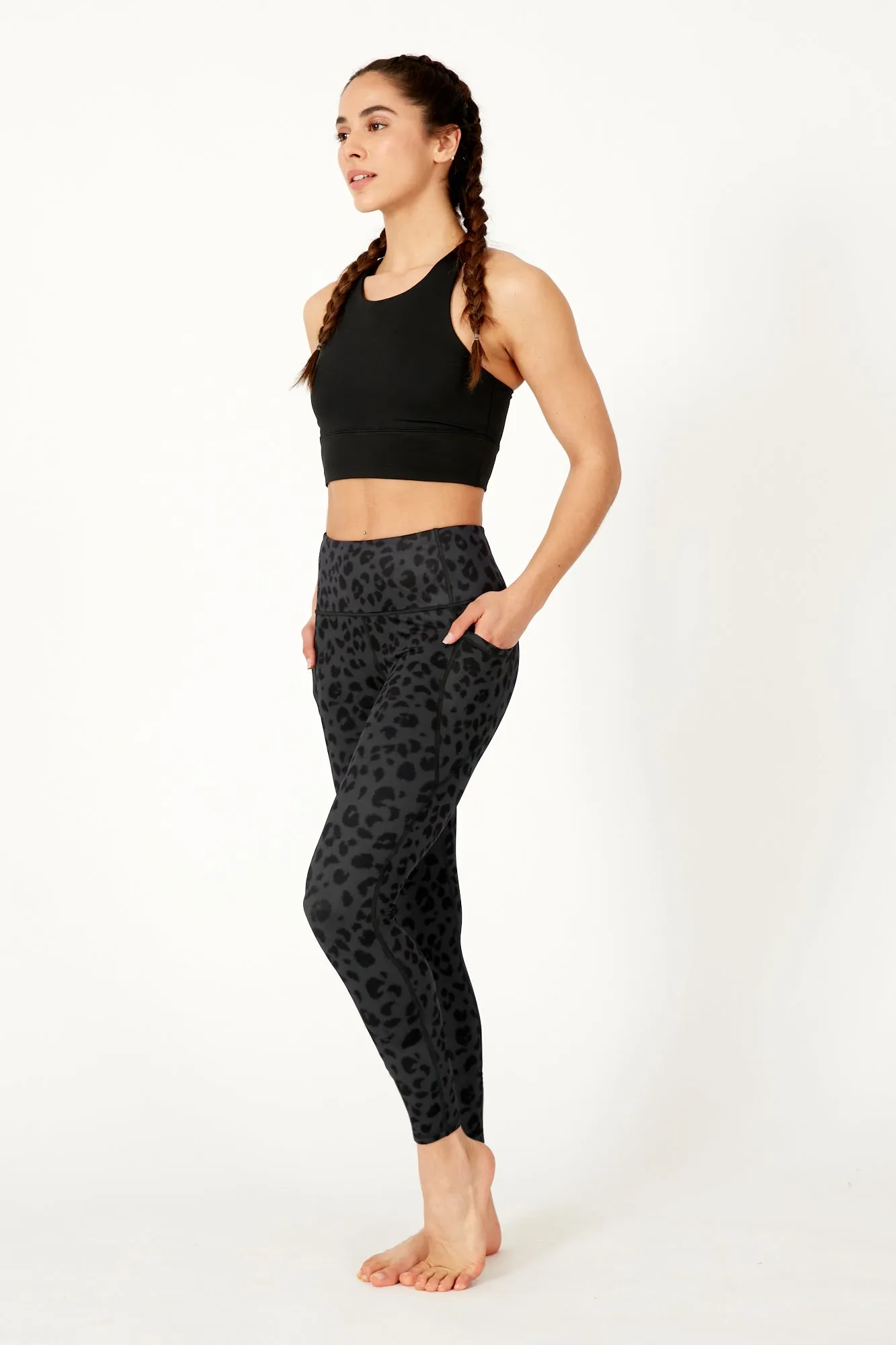 Steel Leopard Full Length Pocket Legging