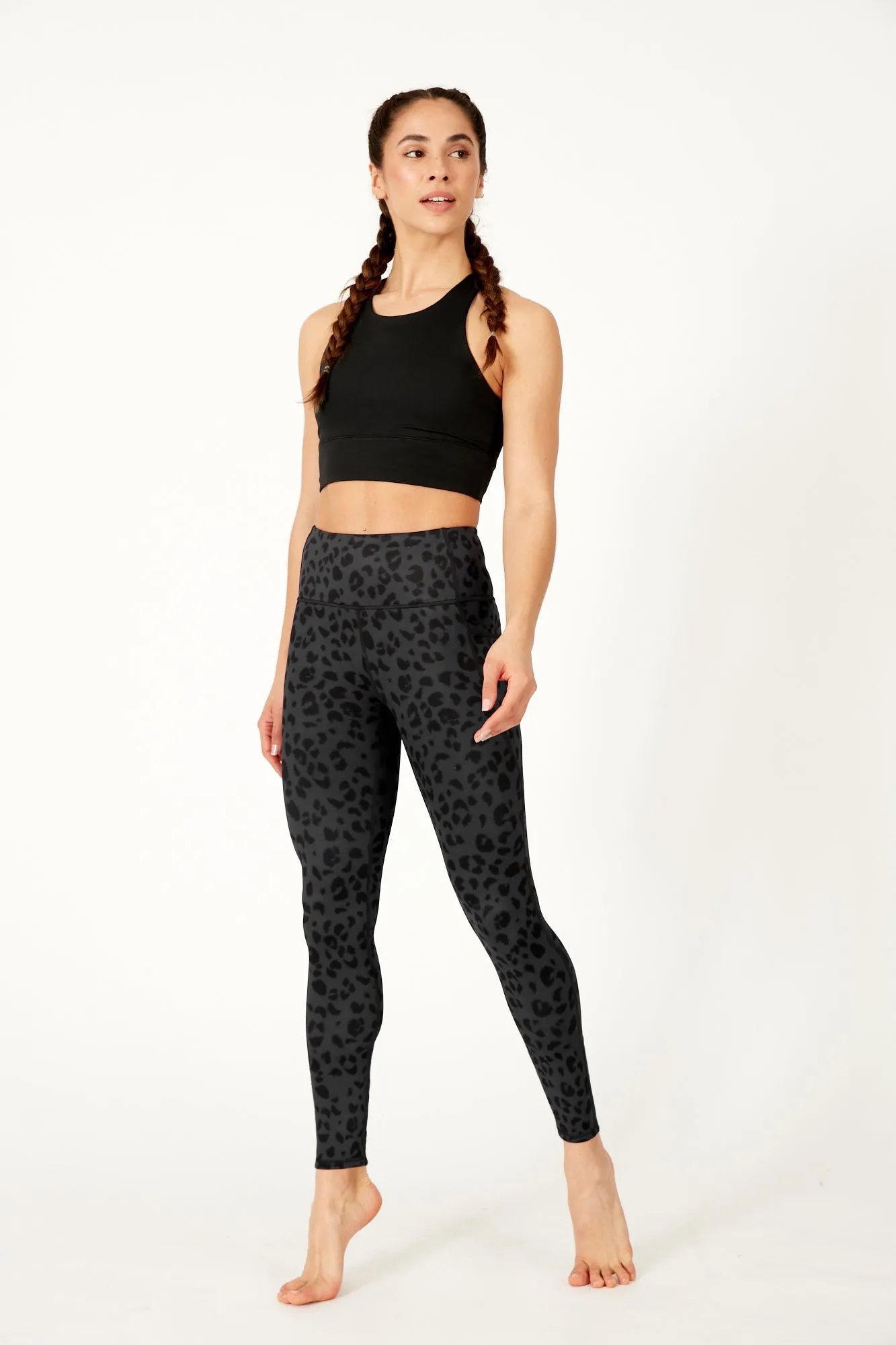 Steel Leopard Full Length Pocket Legging