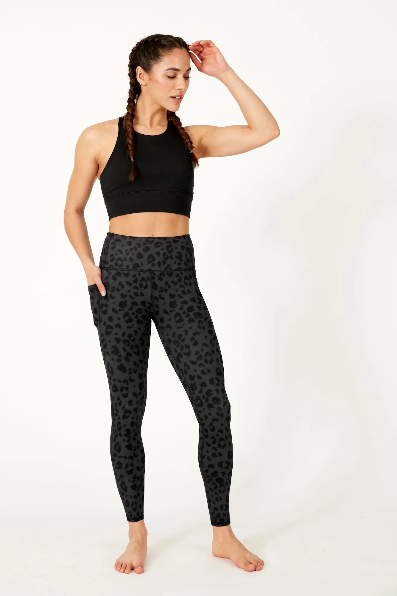 Steel Leopard Full Length Pocket Legging