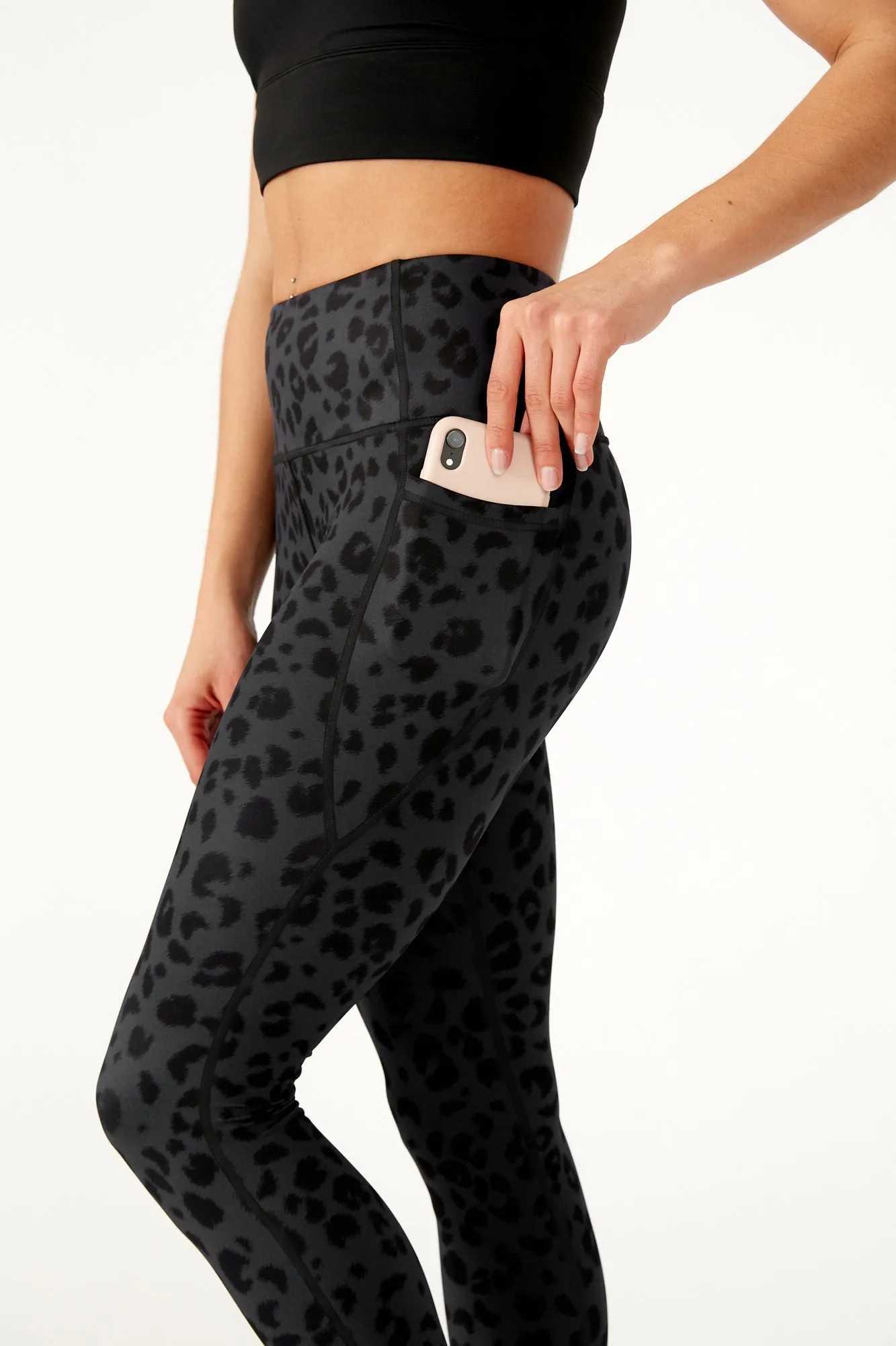 Steel Leopard Full Length Pocket Legging