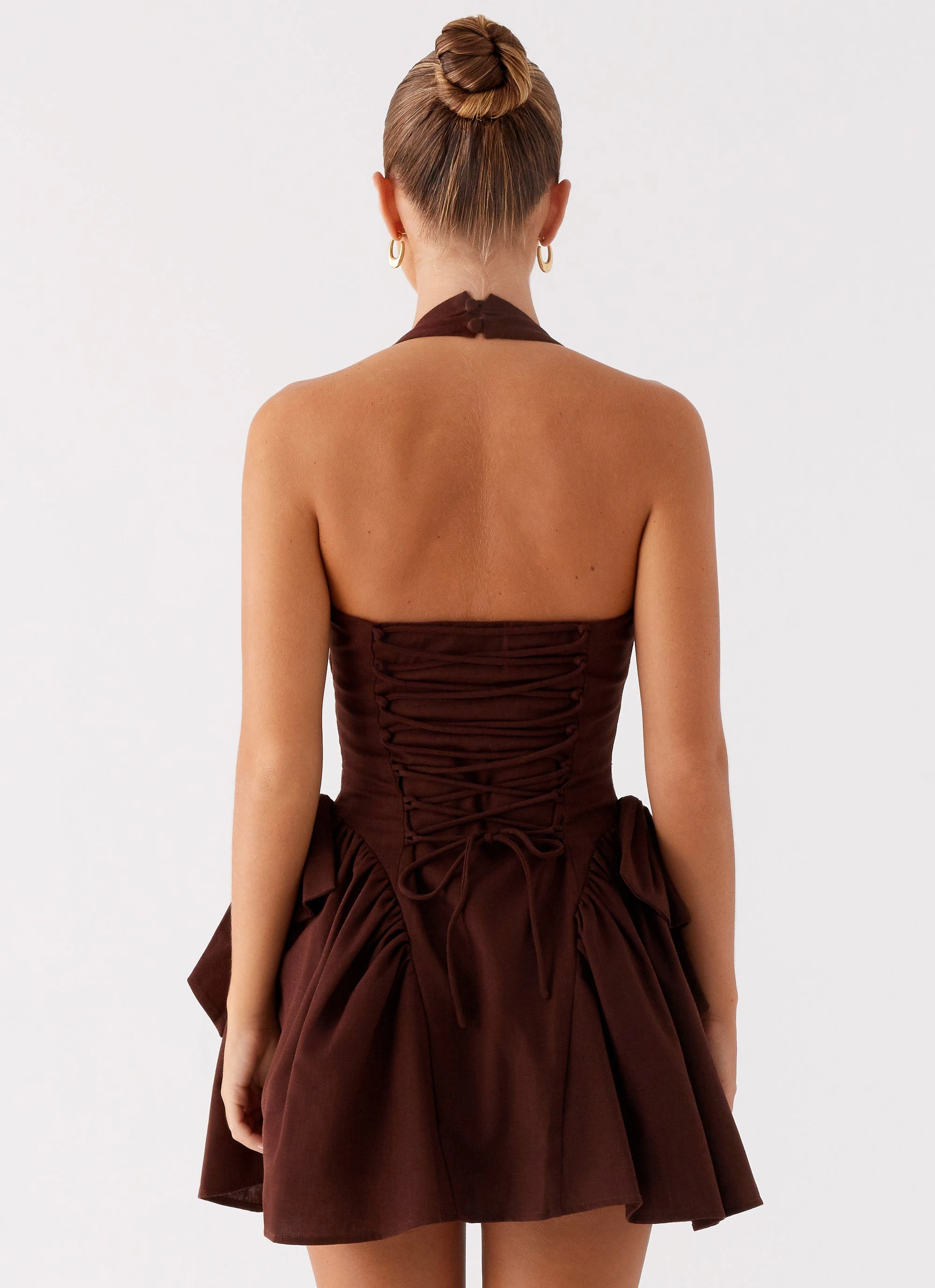 Euro Ease Avalo Mini Dress - Chocolate