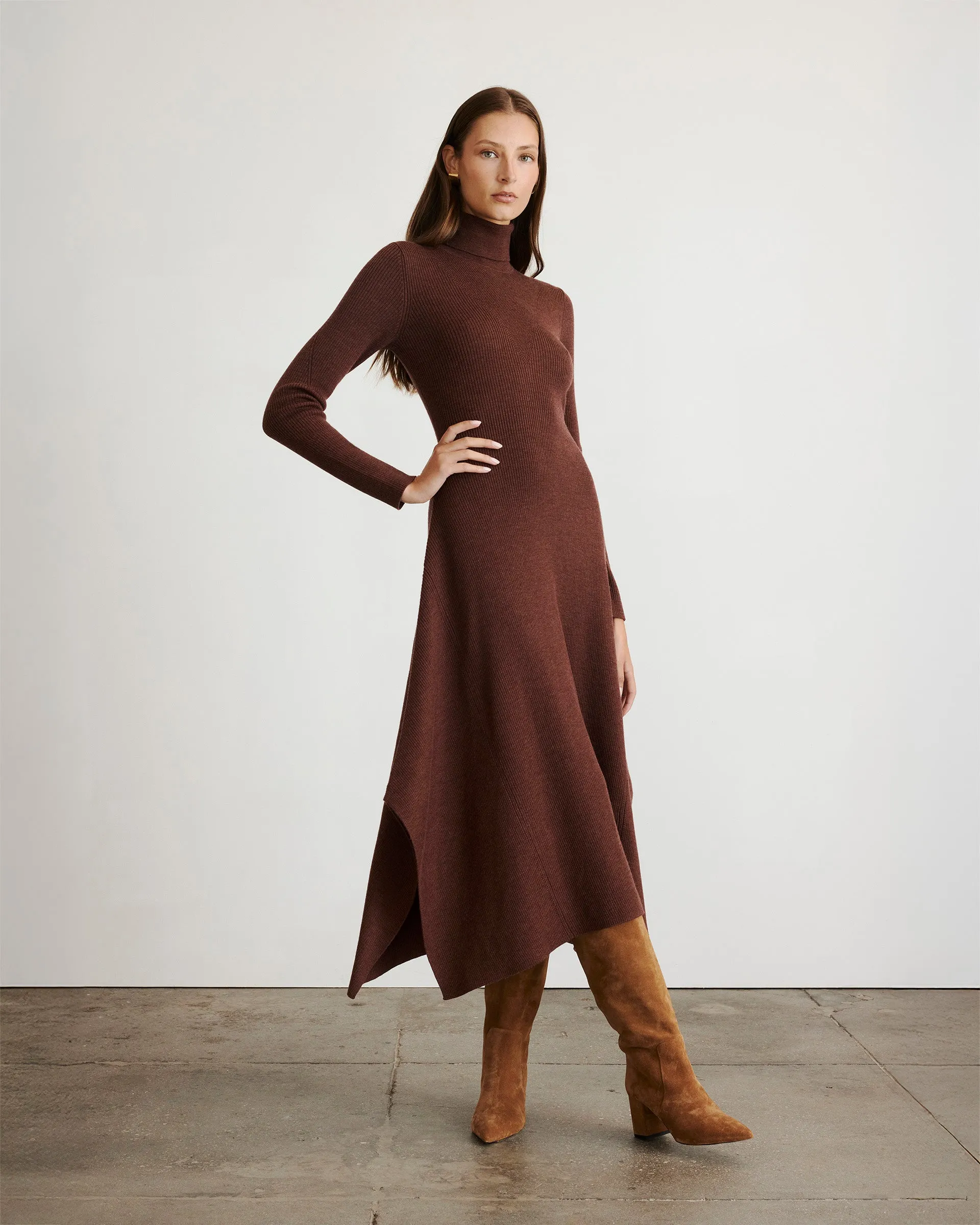 Steffi Knit Dress Playful-Detail Elegant Waist