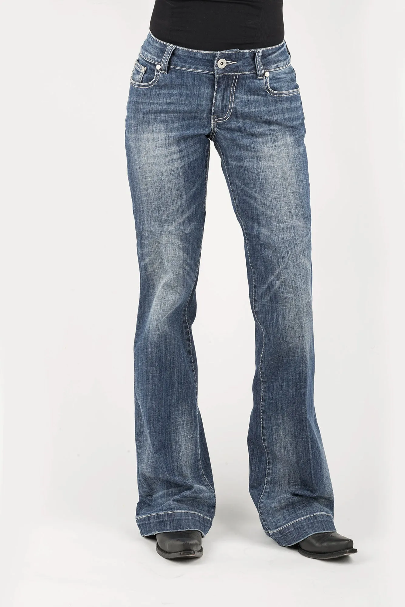Quality Wear No Gap Waist Engineering Stetson 214 Womens Blue Cotton Blend Bleached X Jeans