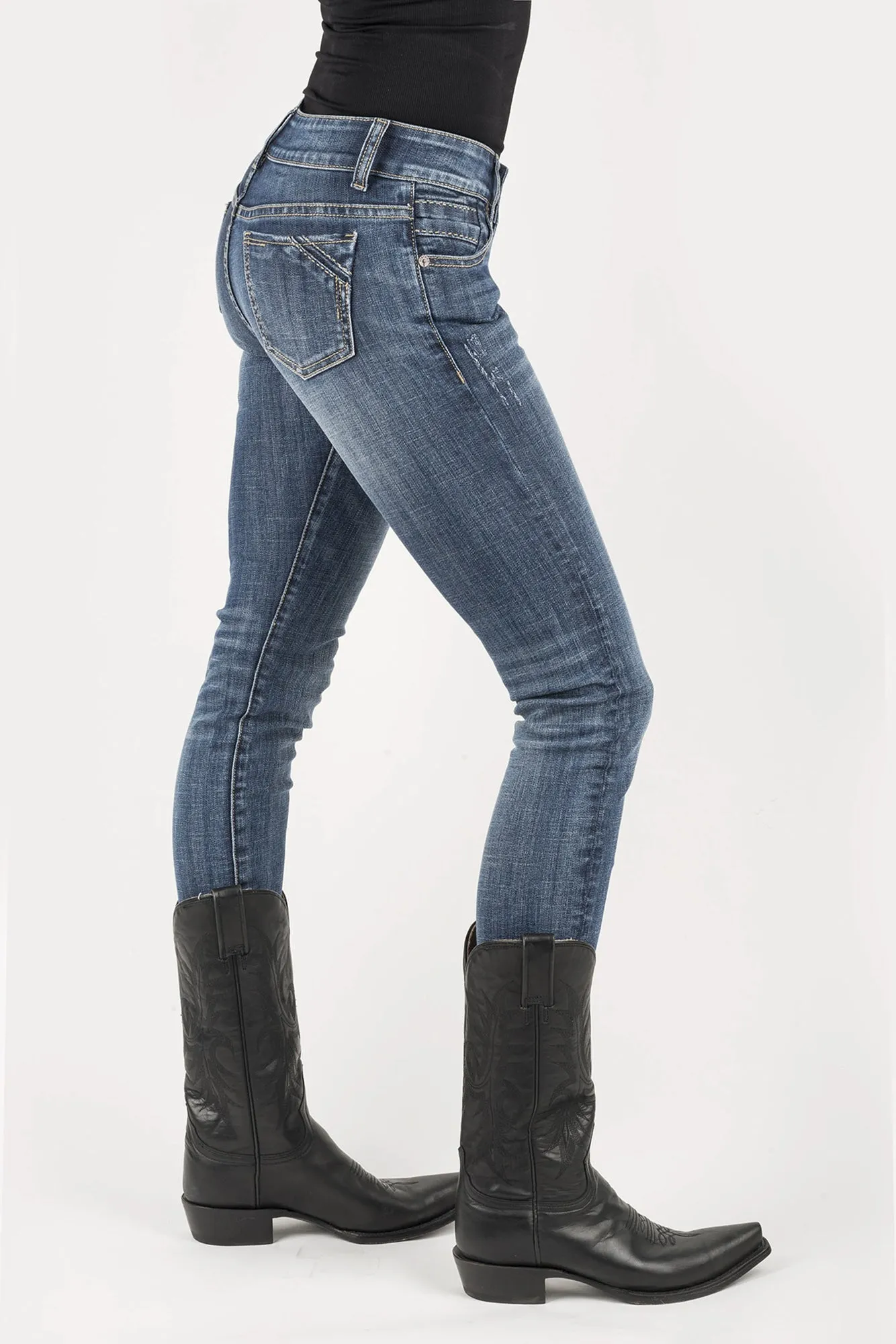 Stetson 503 Womens Blue Cotton Blend Corner Pieced Jeans Minimalist Daily Wear Loose