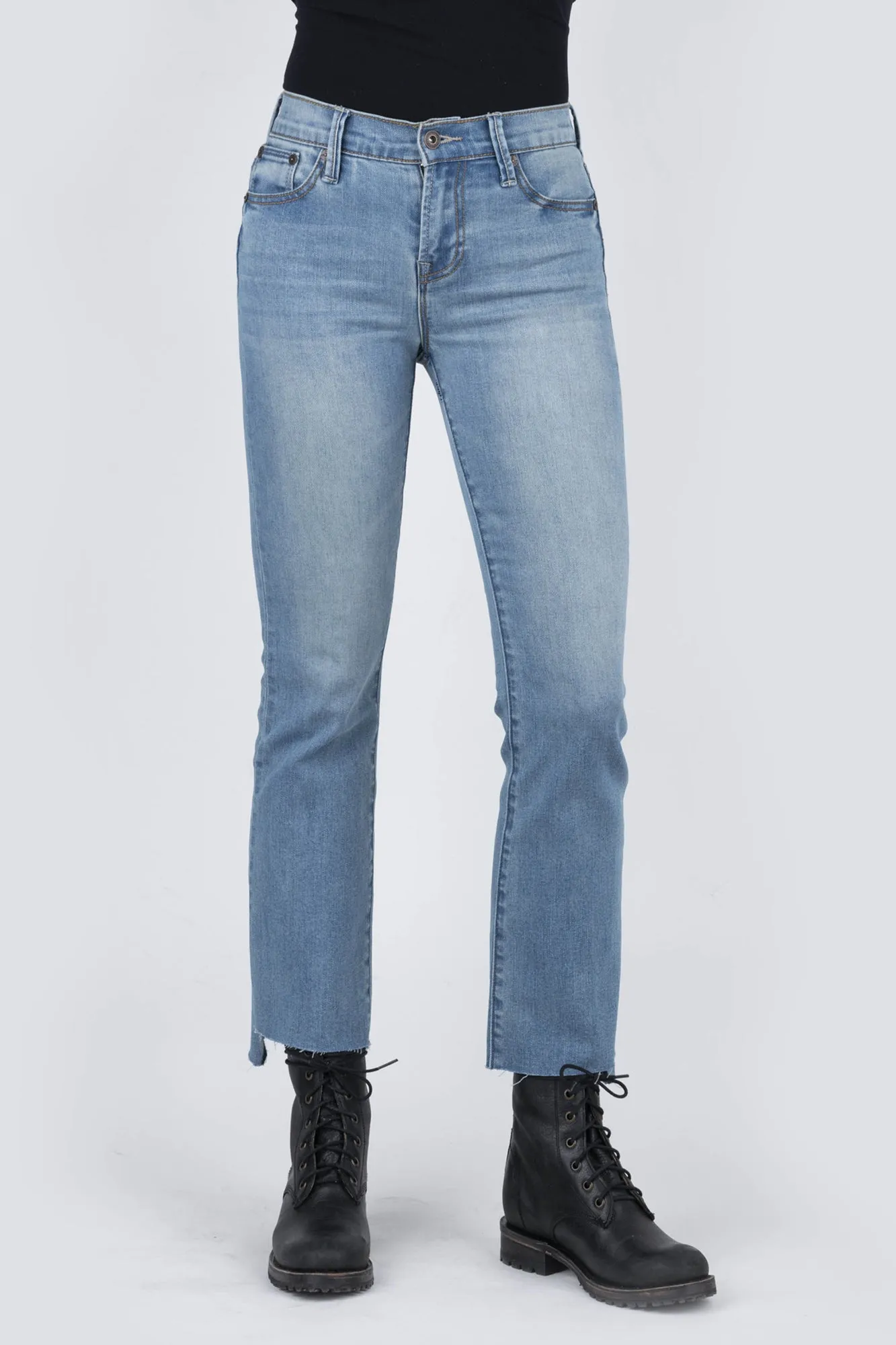Tailored Fit Stetson High Waist Womens Blue Cotton Blend 921 Jeans