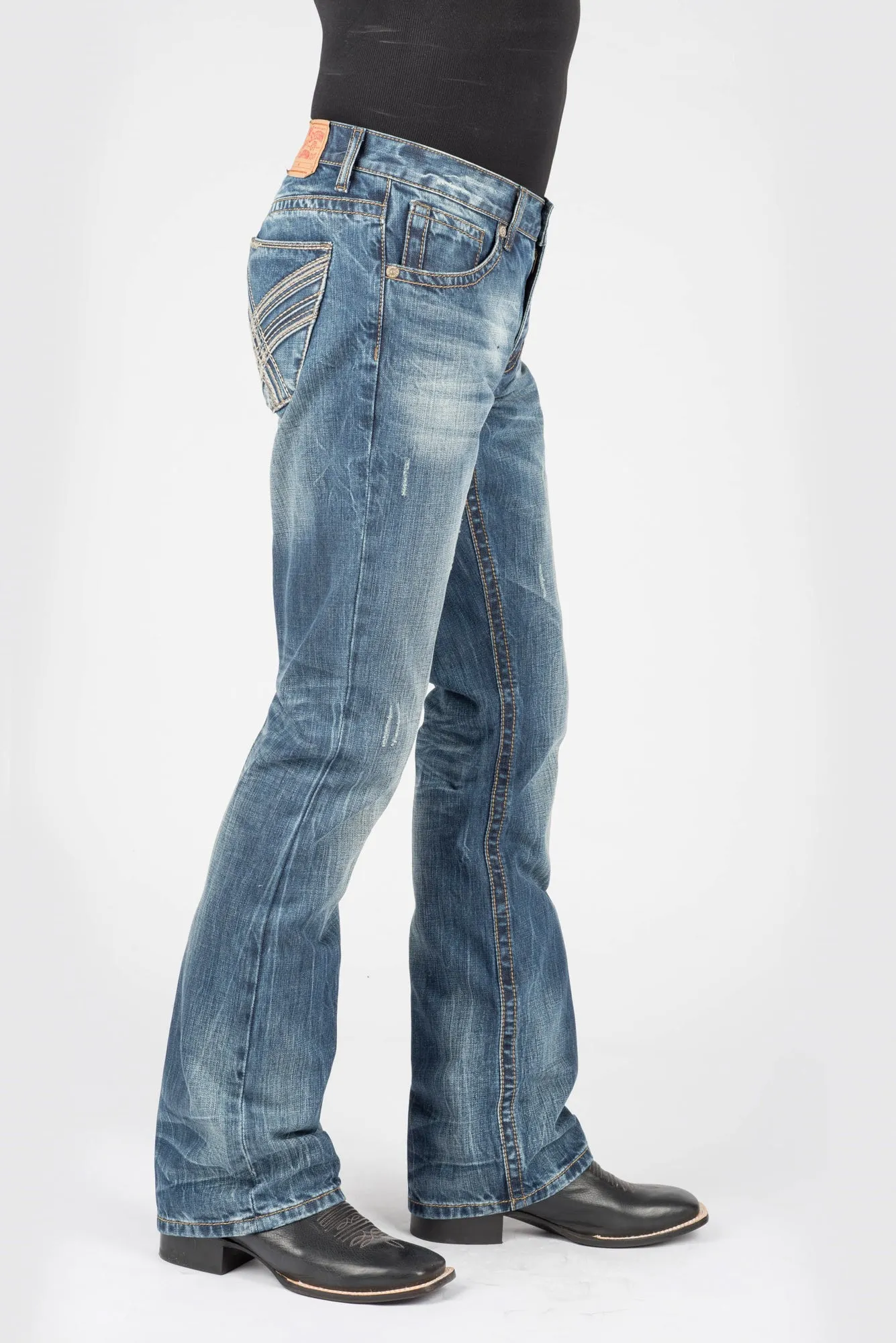 Holiday Vibes Evening Stroll Picnic Style Stetson Mens 1014 Rocks Fit Curved X Blue 100% Cotton Jeans