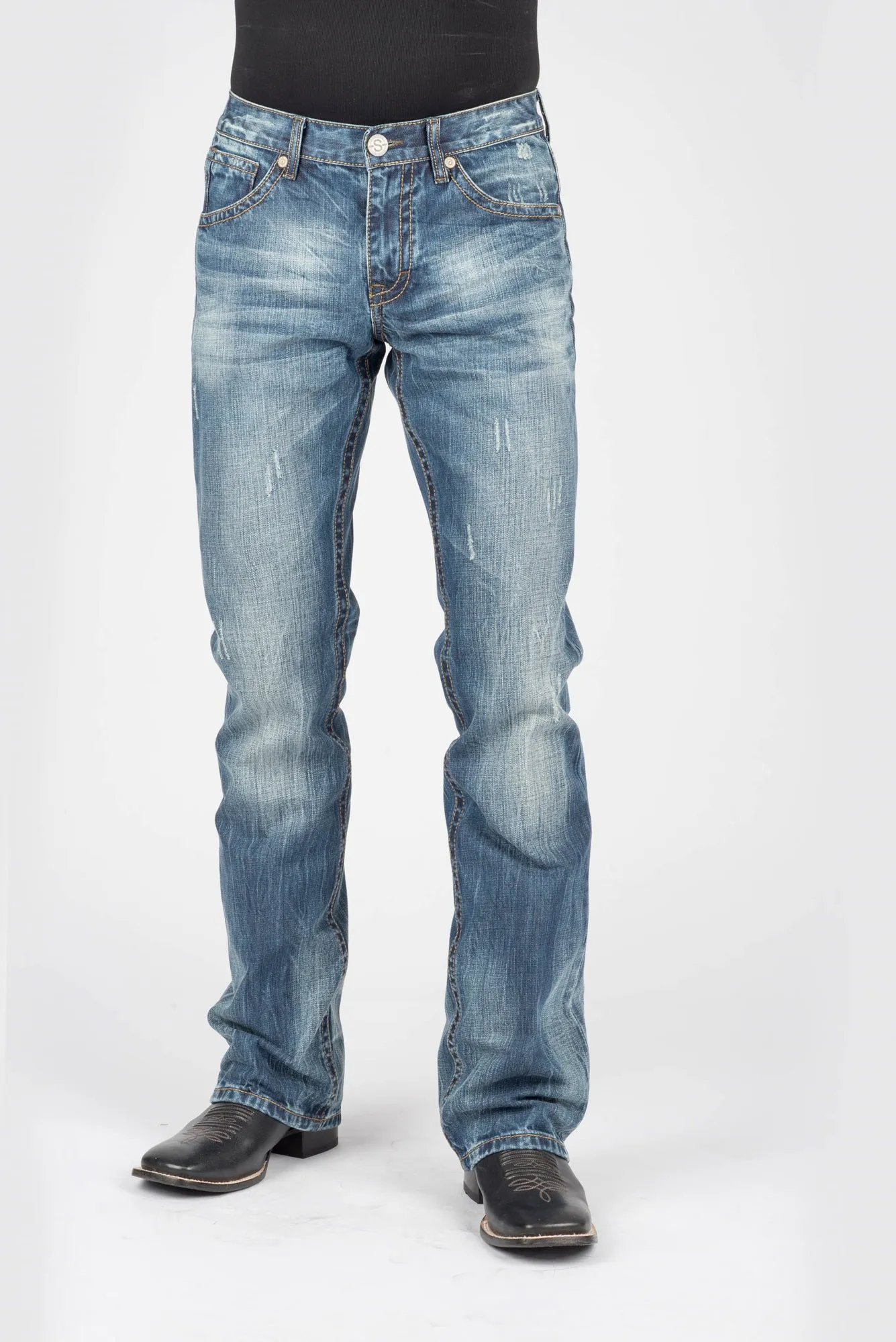 Stetson Mens 1014 Rocks Fit Curved X Blue 100% Cotton Jeans Wardrobe Fit Earthy Streetwear Fan Nature Lover