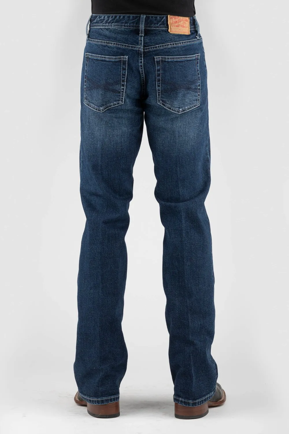 Stetson Mens 1015 Double X Rocker Blue Cotton Blend Jeans Rainy Day Brunch Outfit
