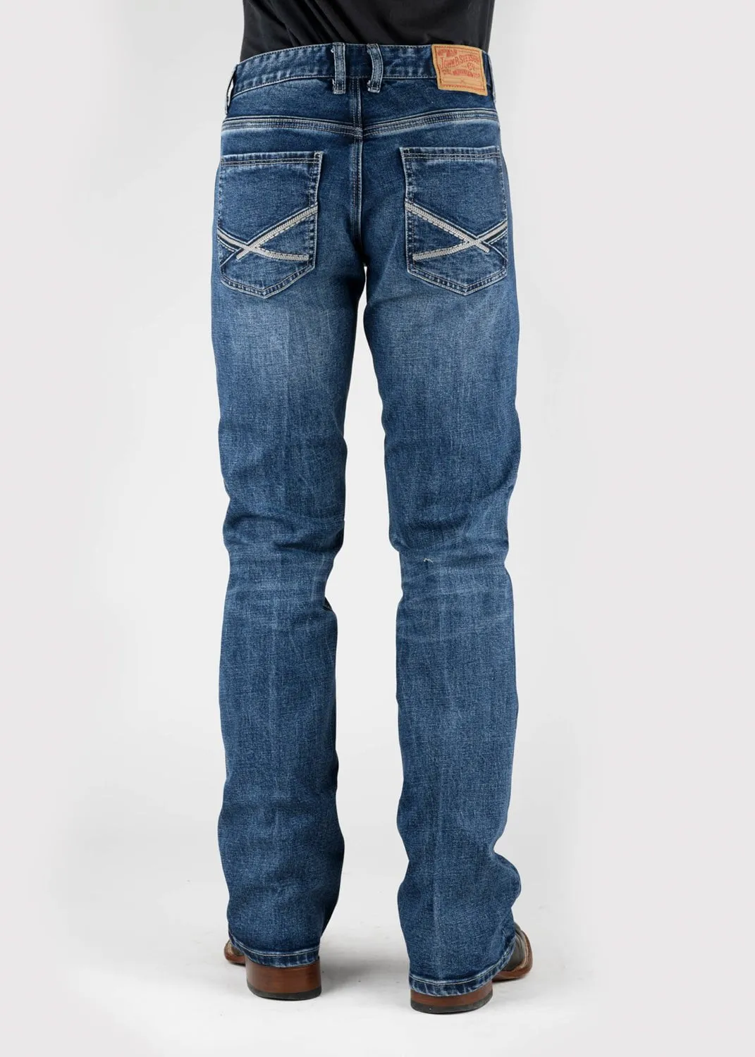 Stetson Mens 1015 Rocker Stretch Blue Cotton Blend Jeans All Use Wear Traveler Gear Brunch Outfit Casual Friday