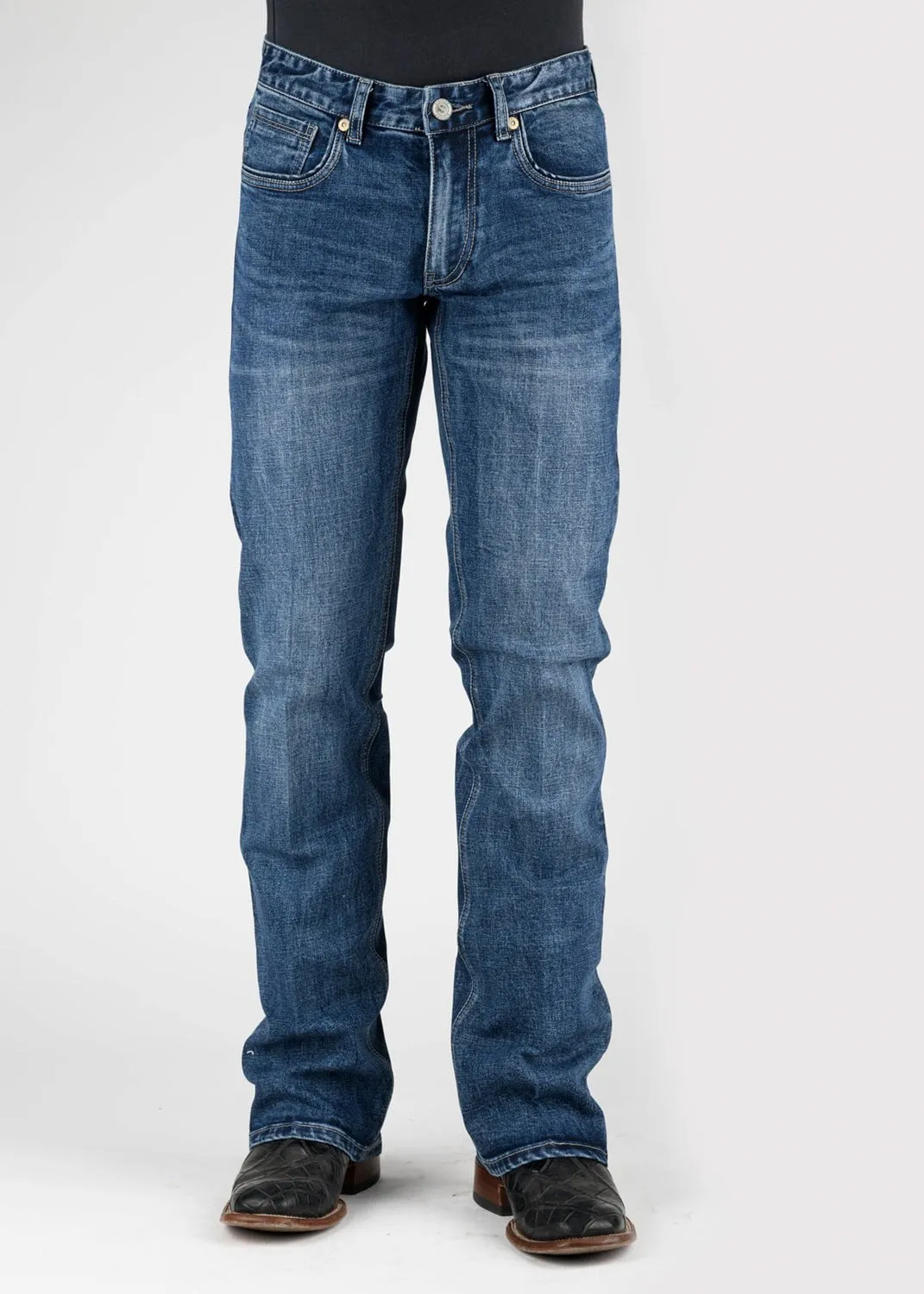 Streetwear Fan Earthy High Quality Brunch Outfit Night Out Stetson Mens 1015 Rocker Stretch Blue Cotton Blend Jeans