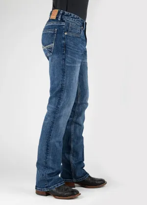 Stetson Mens 1015 Rocker Stretch Blue Cotton Blend Jeans Refined Shape Stetson Mens 1015 Rocker Stretch Blue Cotton Blend Jeans Family Style Slim