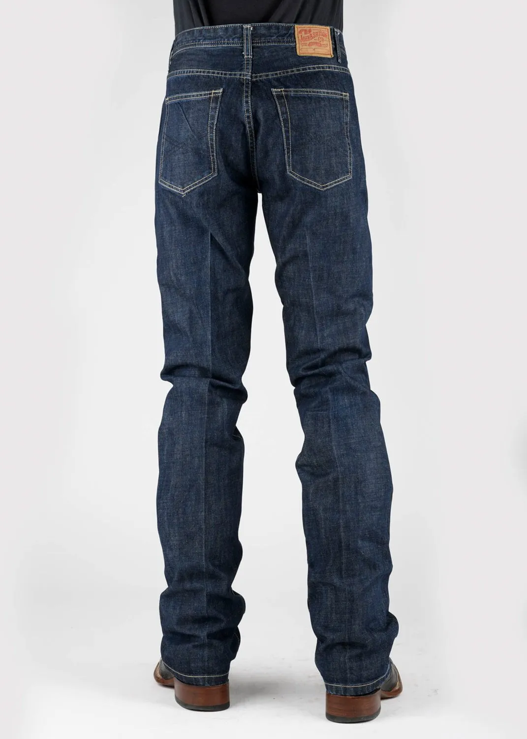 Contemporary Fit Go Everywhere Stetson Mens 1210 Straight Leg Dark Rinse 100% Cotton X Pkt Jeans
