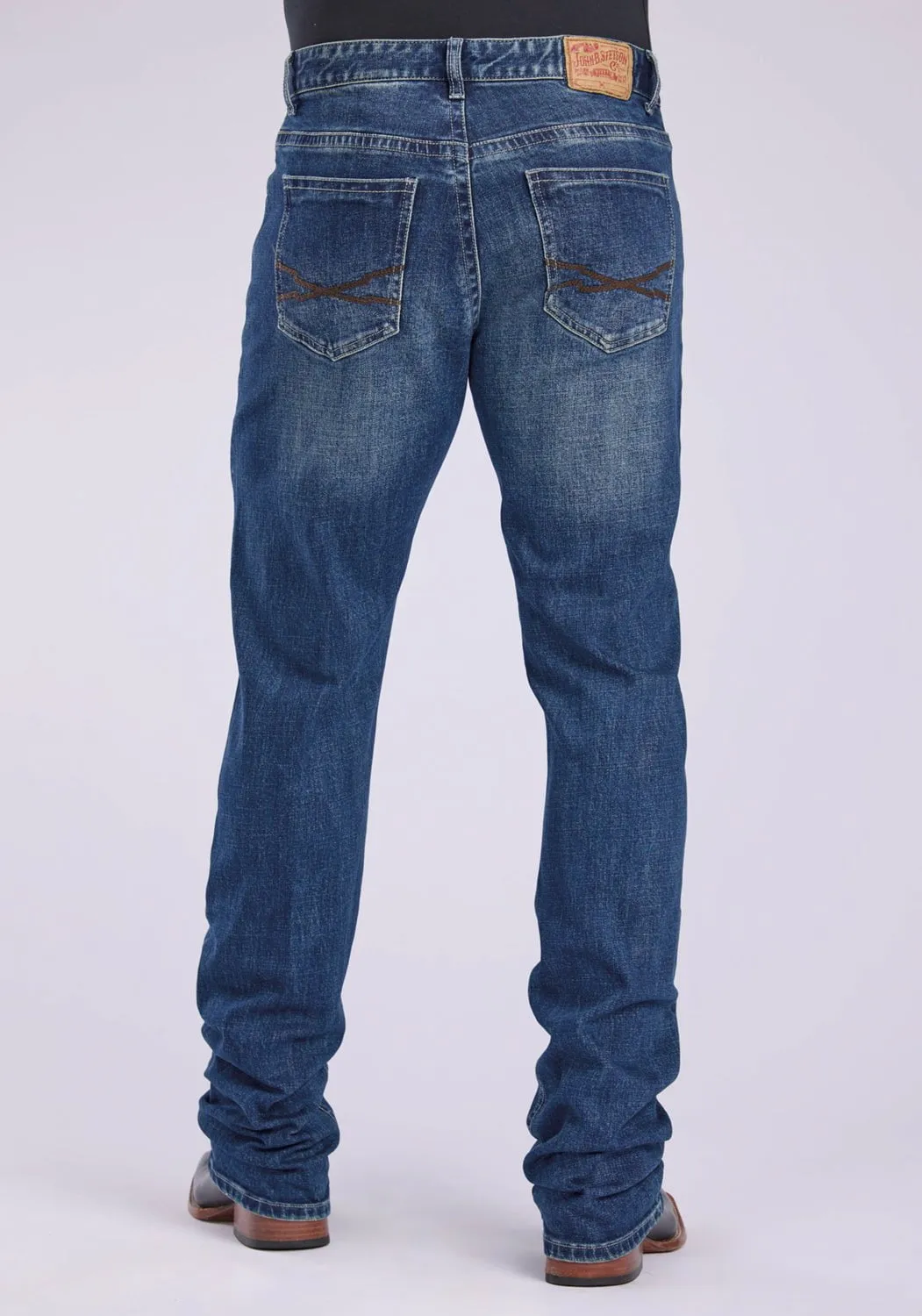 Relaxed Style Weekend Style High Quality Comfy Wear Stetson Mens 1211 Straight Stretch Blue Cotton Blend Jeans