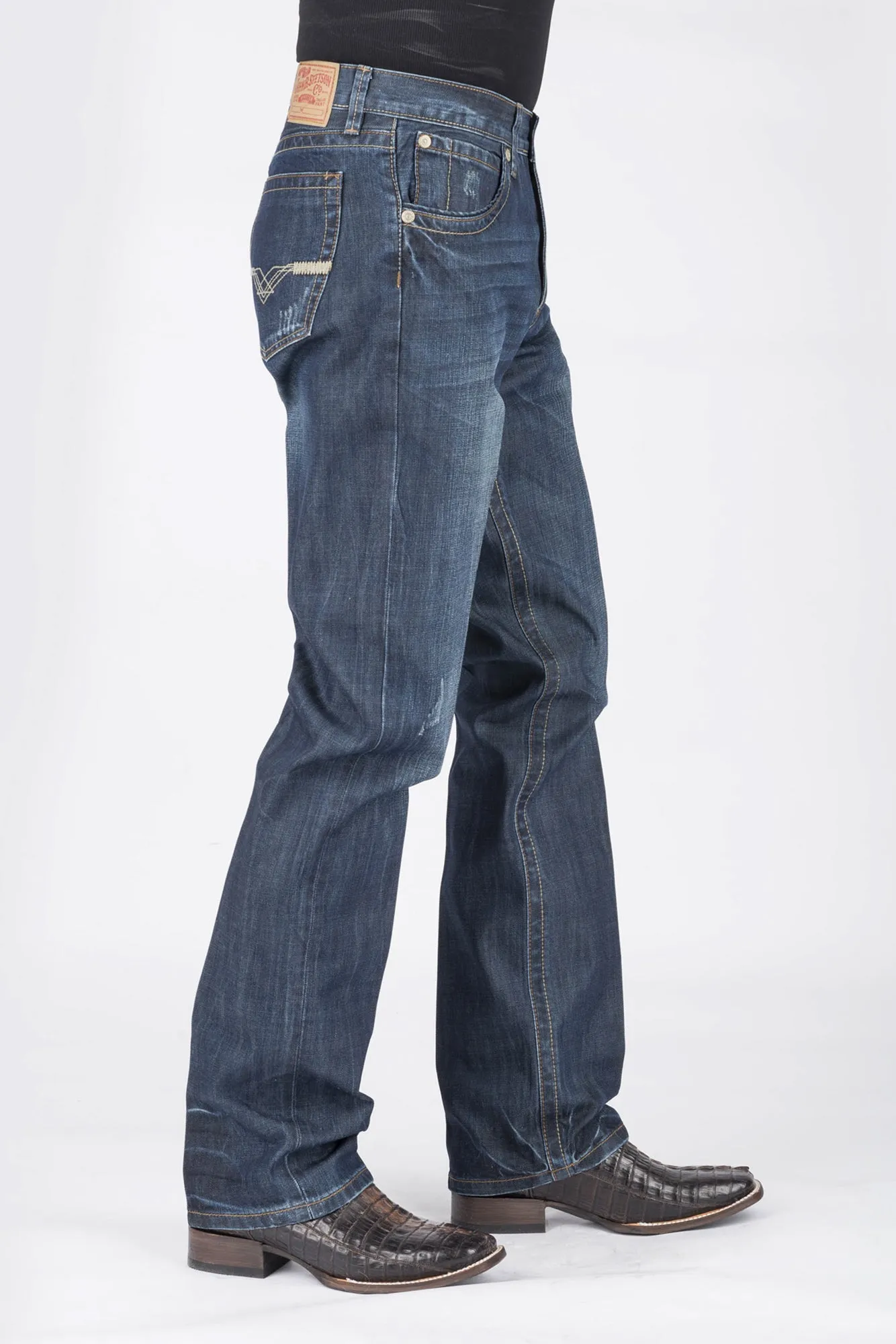 Lifestyle Choice Stetson Mens 1312 Modern Fit Deco Blue 100% Cotton Jeans