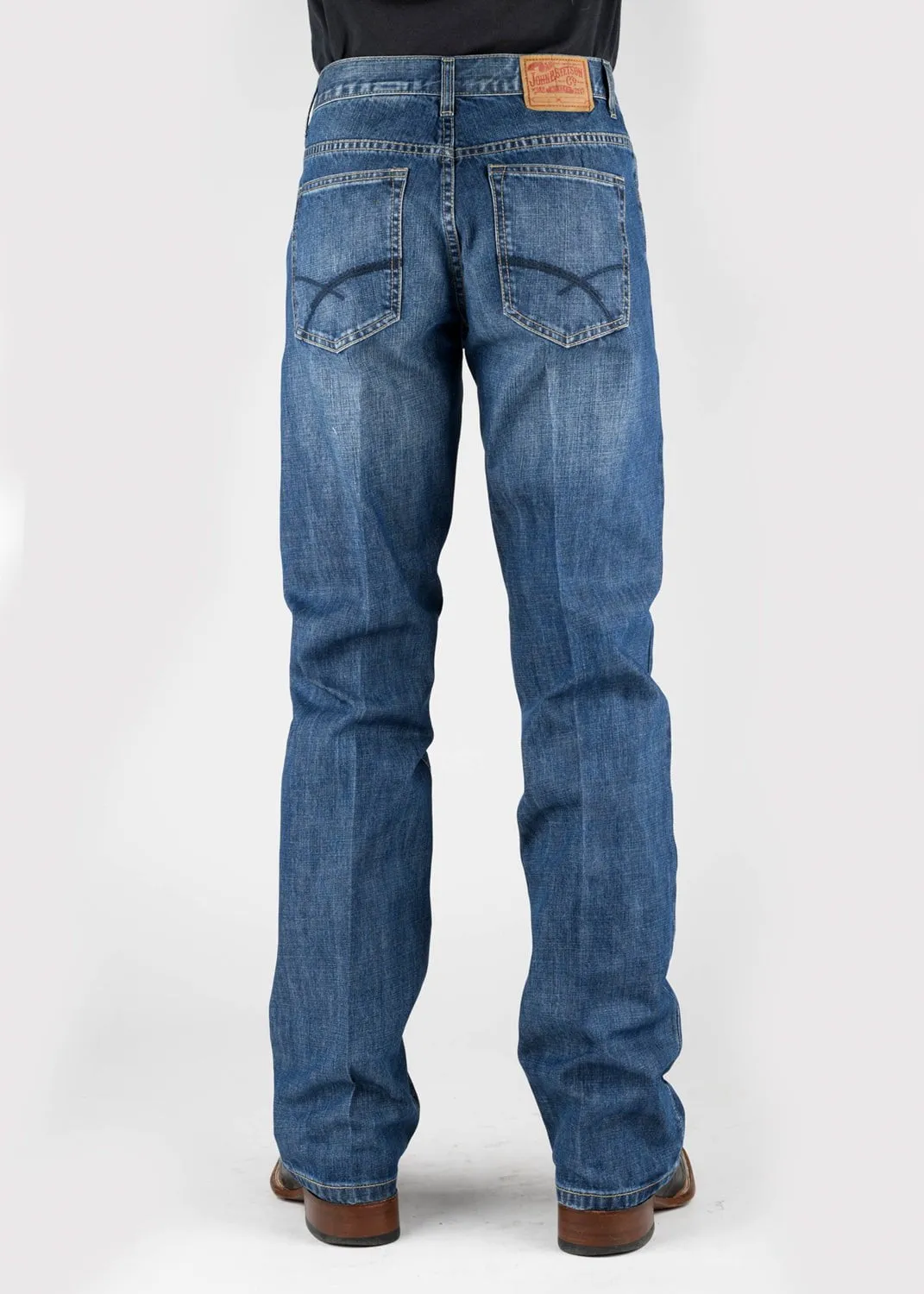 Function Ready Contemporary Fit Stetson Mens 1312 Modern Seams Back Blue 100% Cotton Jeans